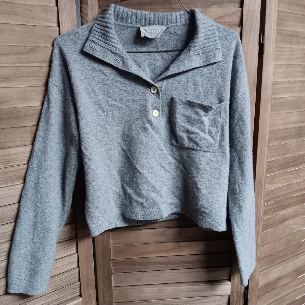 Everlane Gray Cashmere Sweater Womens Medium - Picture 2 of 6